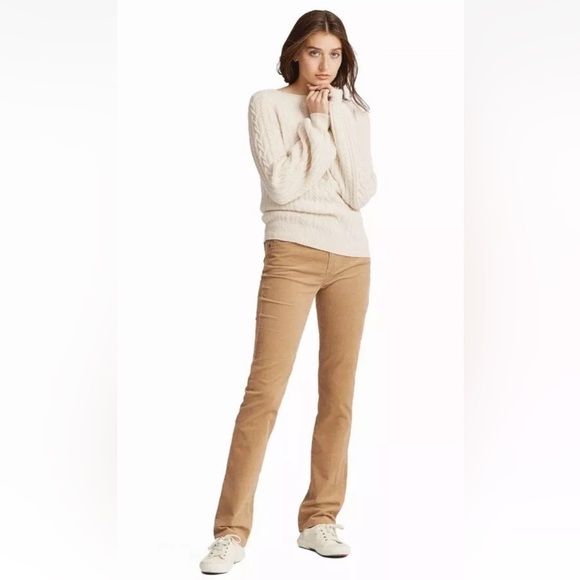 LRL Lauren Jeans Co. Ralph Lauren Womans 8 Beige Modern Straight Jeans (1450) - Picture 1 of 9